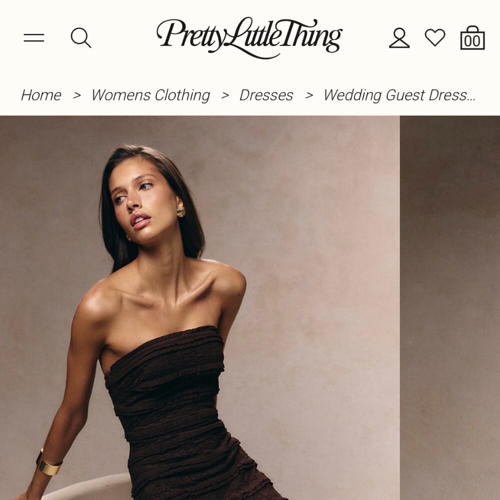 Chocolate Brown Textured Lace Frill Tiered Midaxi Dress